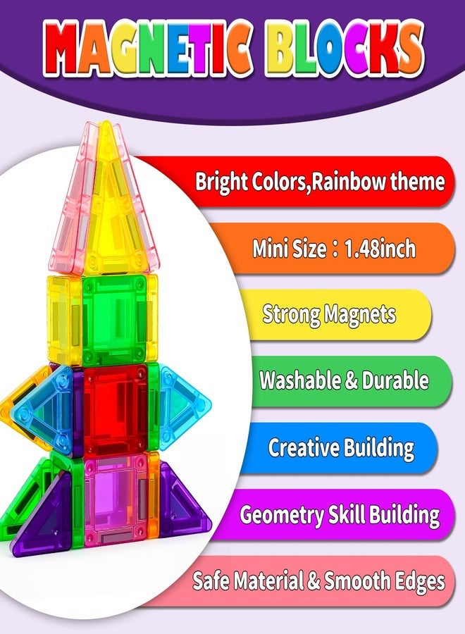 Ferthor Fun Travel Magnetic Tiles Mini，36 PCS Magnetic Blocks for Kids，Pocket-Sized Mini Magnet Tiles，Sensory & Montessori Toys for Boys & Girls 3 4 5 6 7 8+ Years Old - Image 5